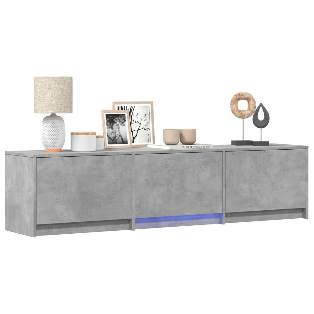 Fernsehschrank mit LED Betongrau 165 x 34 x 40 cm Holzwerkstoff