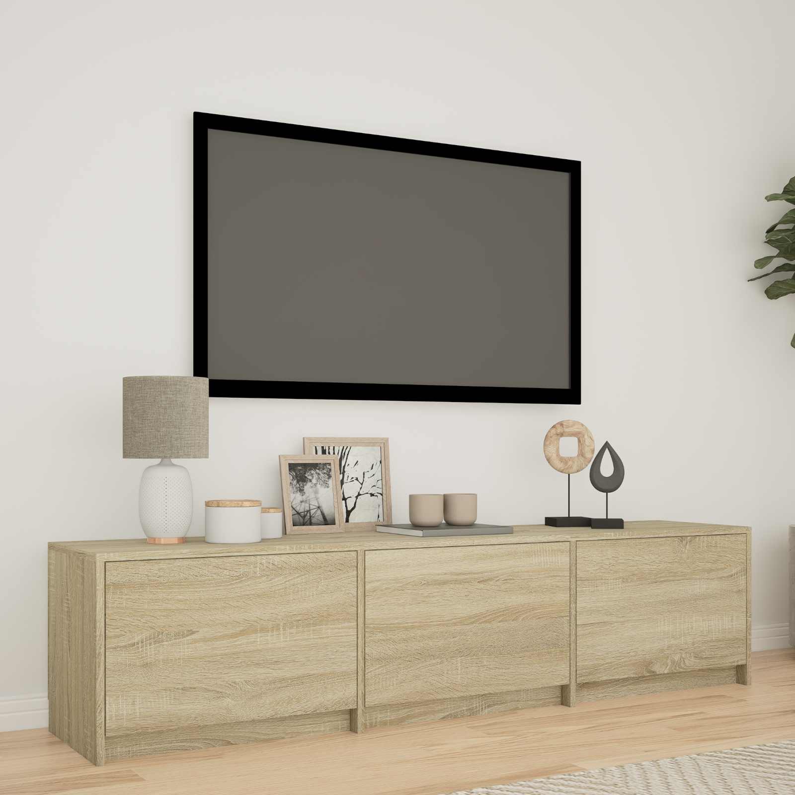 Fernsehschrank mit LED mit LED Sonoma-Eiche 165 x 34 x 40 cm
