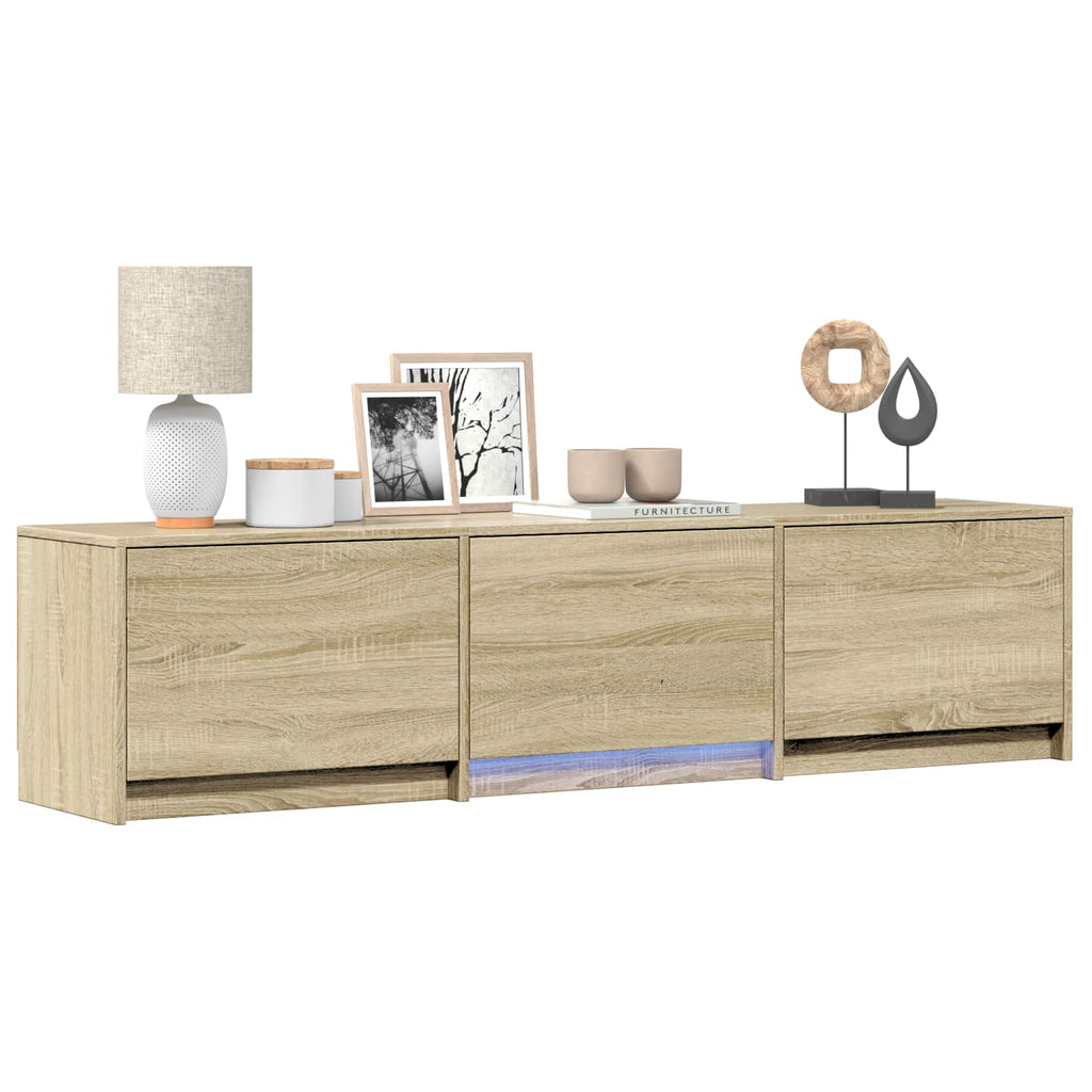 Fernsehschrank mit LED mit LED Sonoma-Eiche 165 x 34 x 40 cm