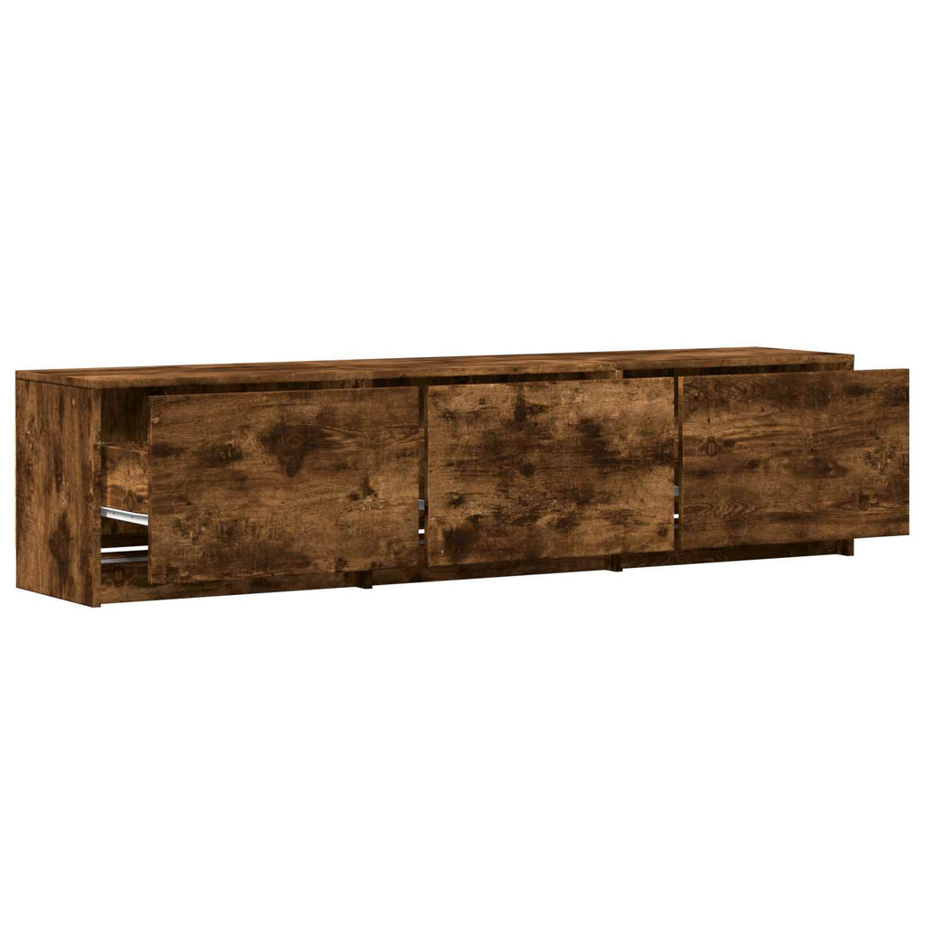 Fernsehschrank mit LED Geräucherte Eiche 165 x 34 x 40 cm