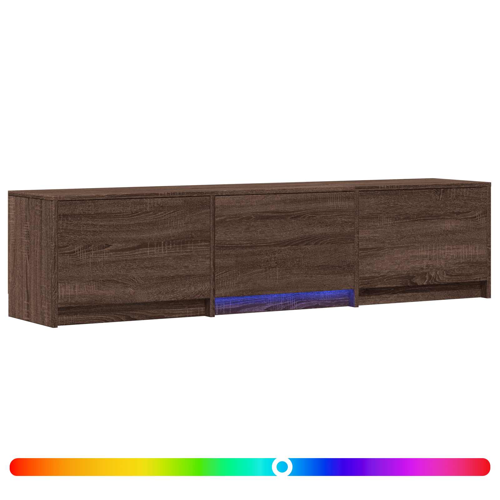 Fernsehschrank mit LED Braun Eichen-Optik 165 x 34 x 40 cm