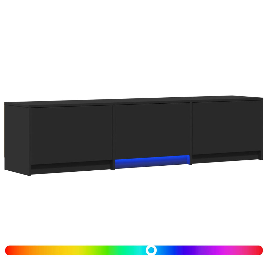 Fernsehschrank mit LED Schwarz 165 x 34 x 40 cm Holzwerkstoff