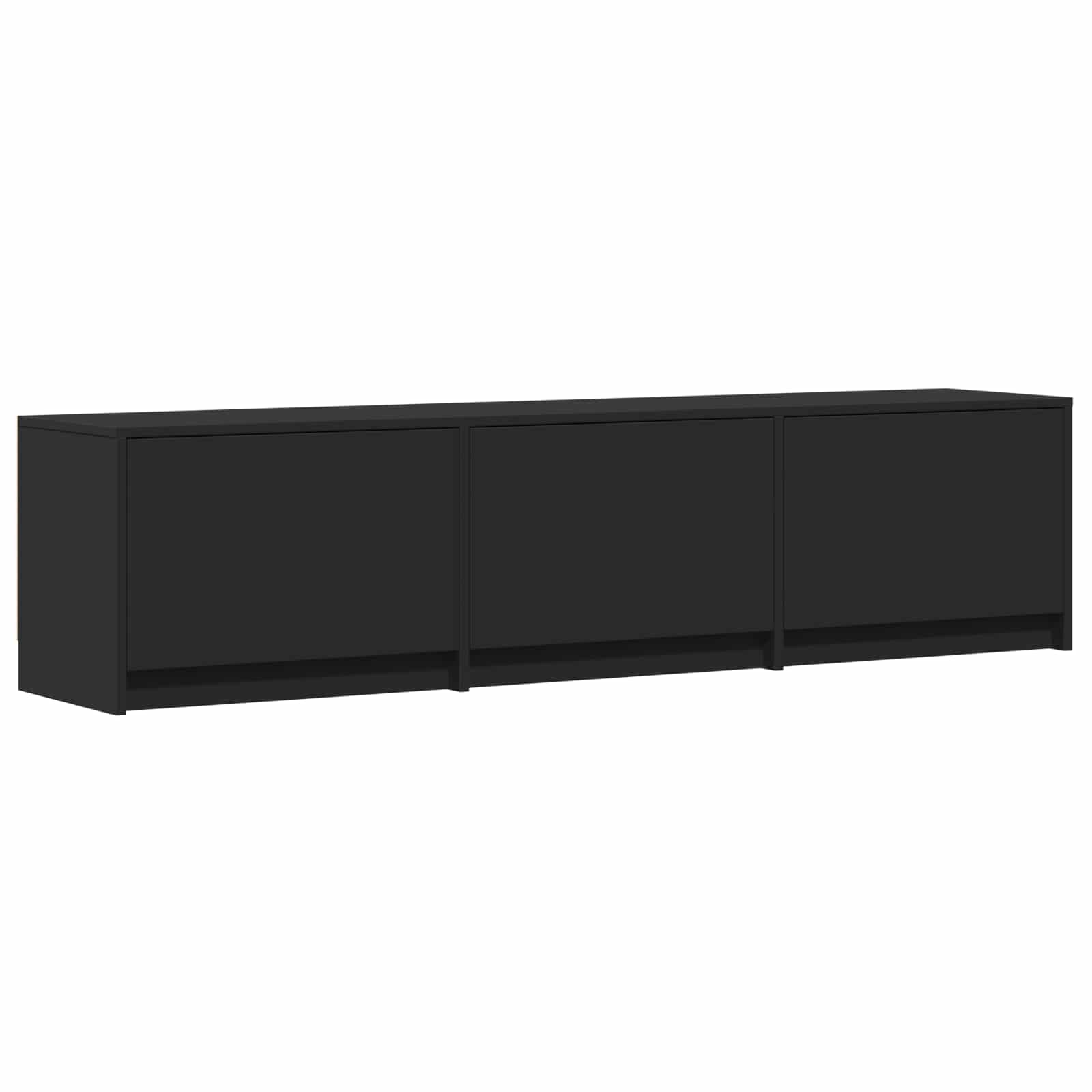 Fernsehschrank mit LED Schwarz 165 x 34 x 40 cm Holzwerkstoff