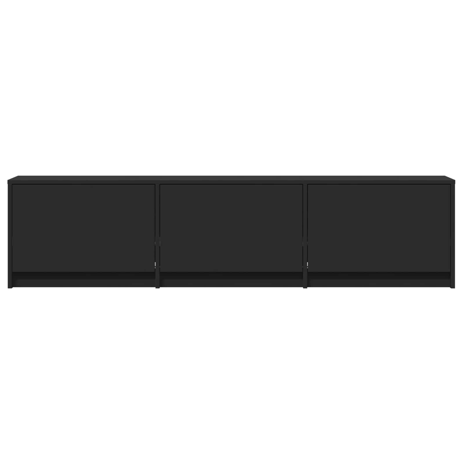 Fernsehschrank mit LED Schwarz 165 x 34 x 40 cm Holzwerkstoff