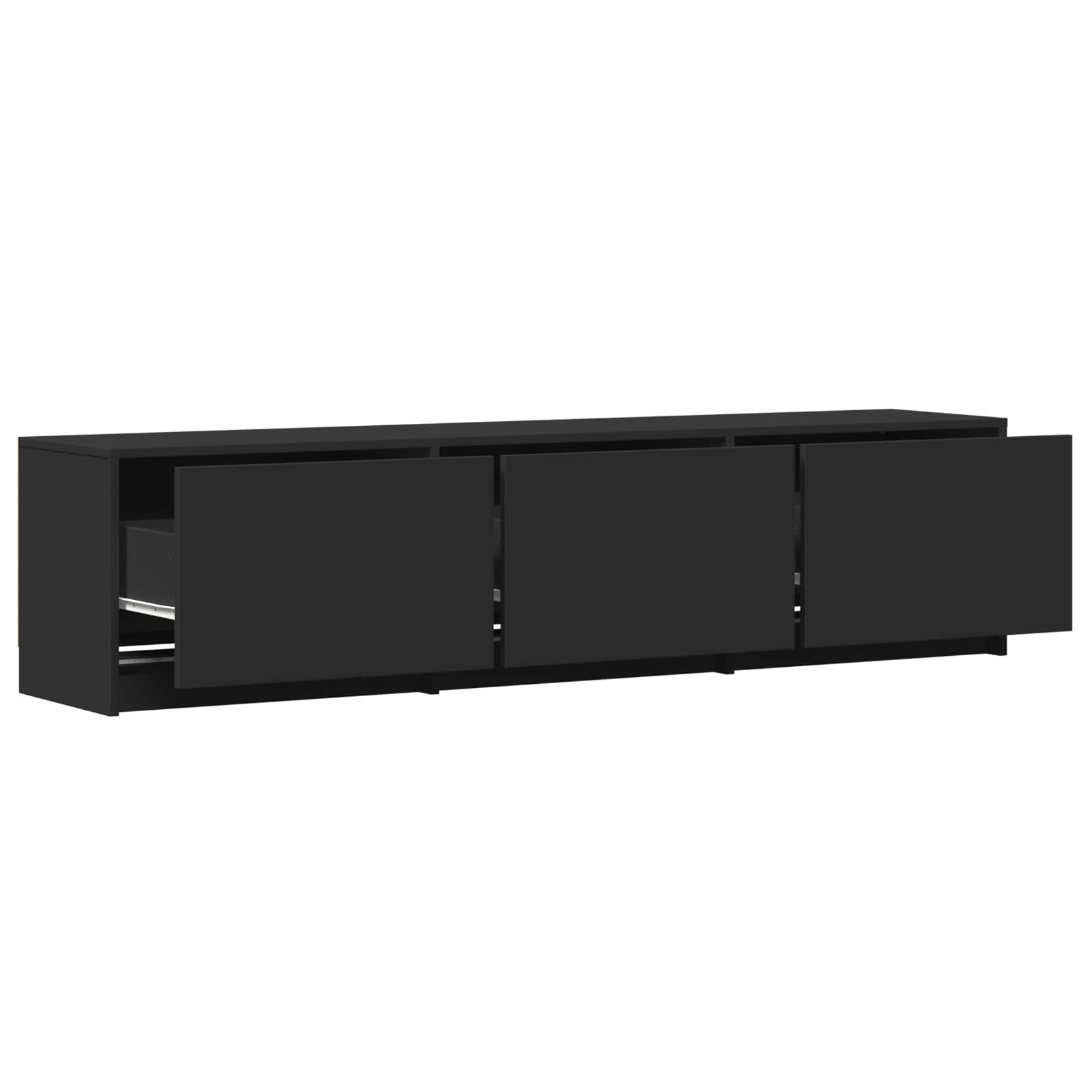 Fernsehschrank mit LED Schwarz 165 x 34 x 40 cm Holzwerkstoff
