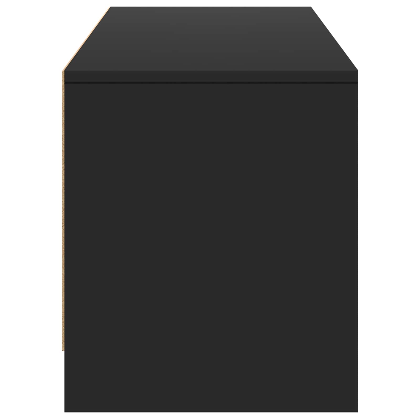 Fernsehschrank mit LED Schwarz 165 x 34 x 40 cm Holzwerkstoff
