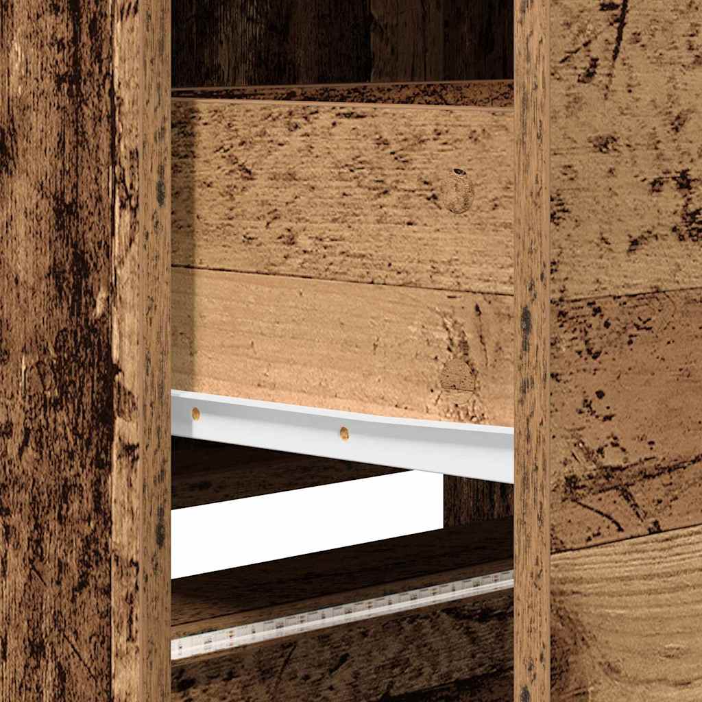 Fernsehschrank mit LED Altholz 165 x 34 x 40 cm Holzwerkstoff
