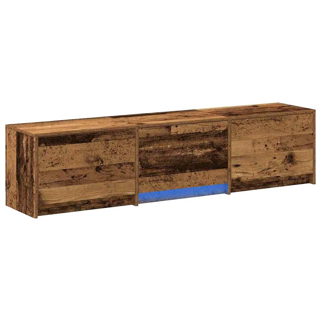 Fernsehschrank mit LED Altholz 165 x 34 x 40 cm Holzwerkstoff