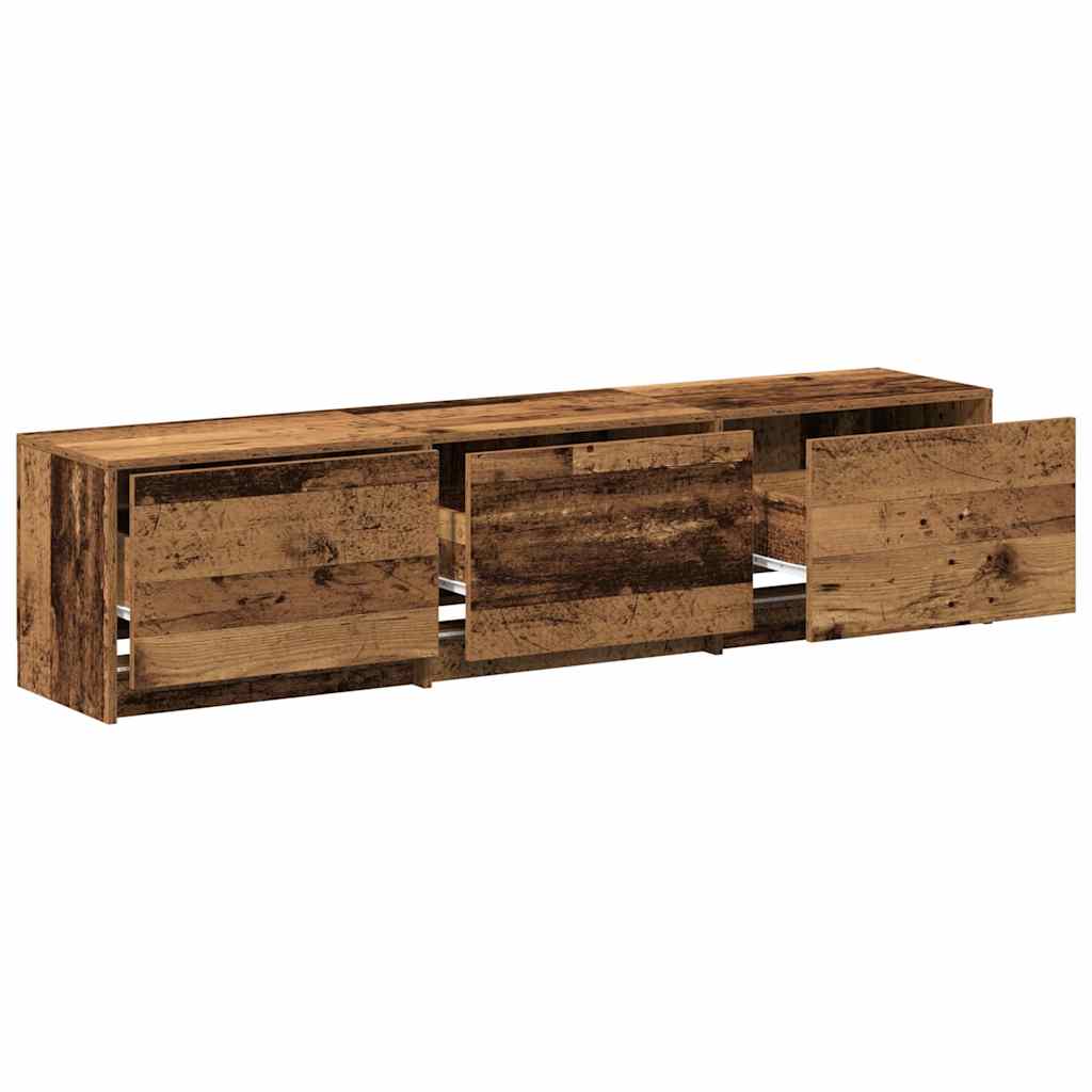 Fernsehschrank mit LED Altholz 165 x 34 x 40 cm Holzwerkstoff