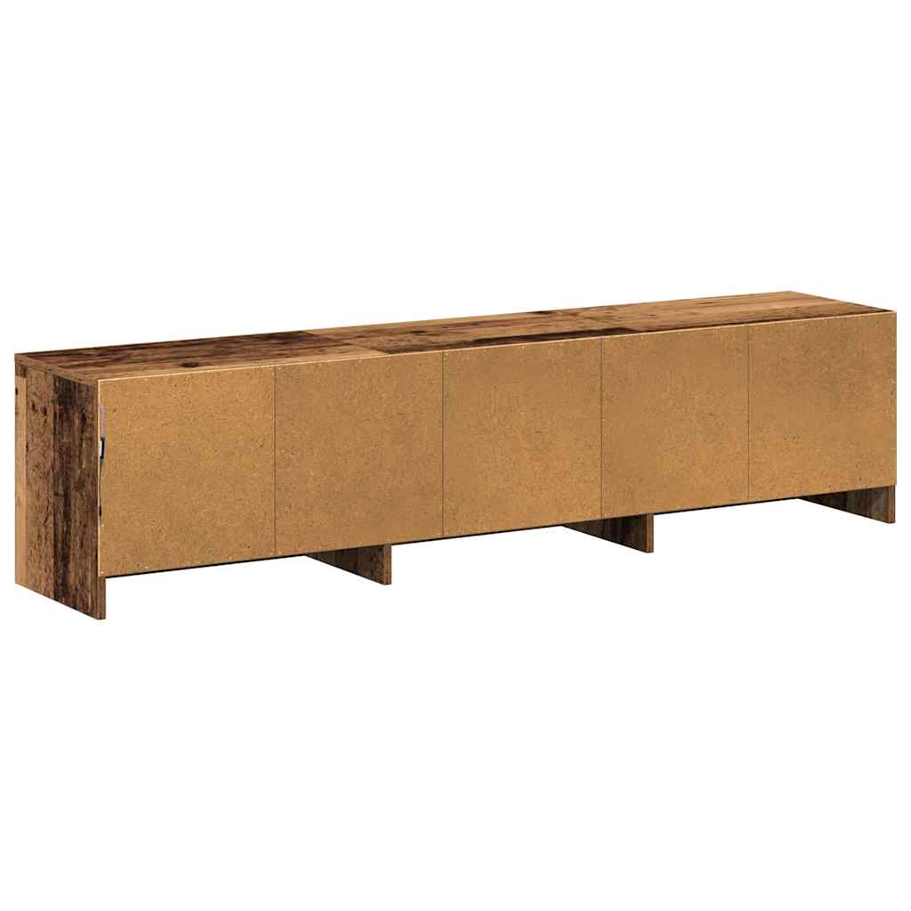 Fernsehschrank mit LED Altholz 165 x 34 x 40 cm Holzwerkstoff