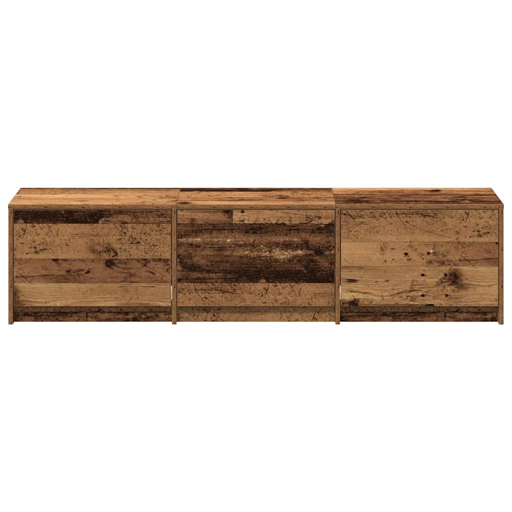 Fernsehschrank mit LED Altholz 165 x 34 x 40 cm Holzwerkstoff