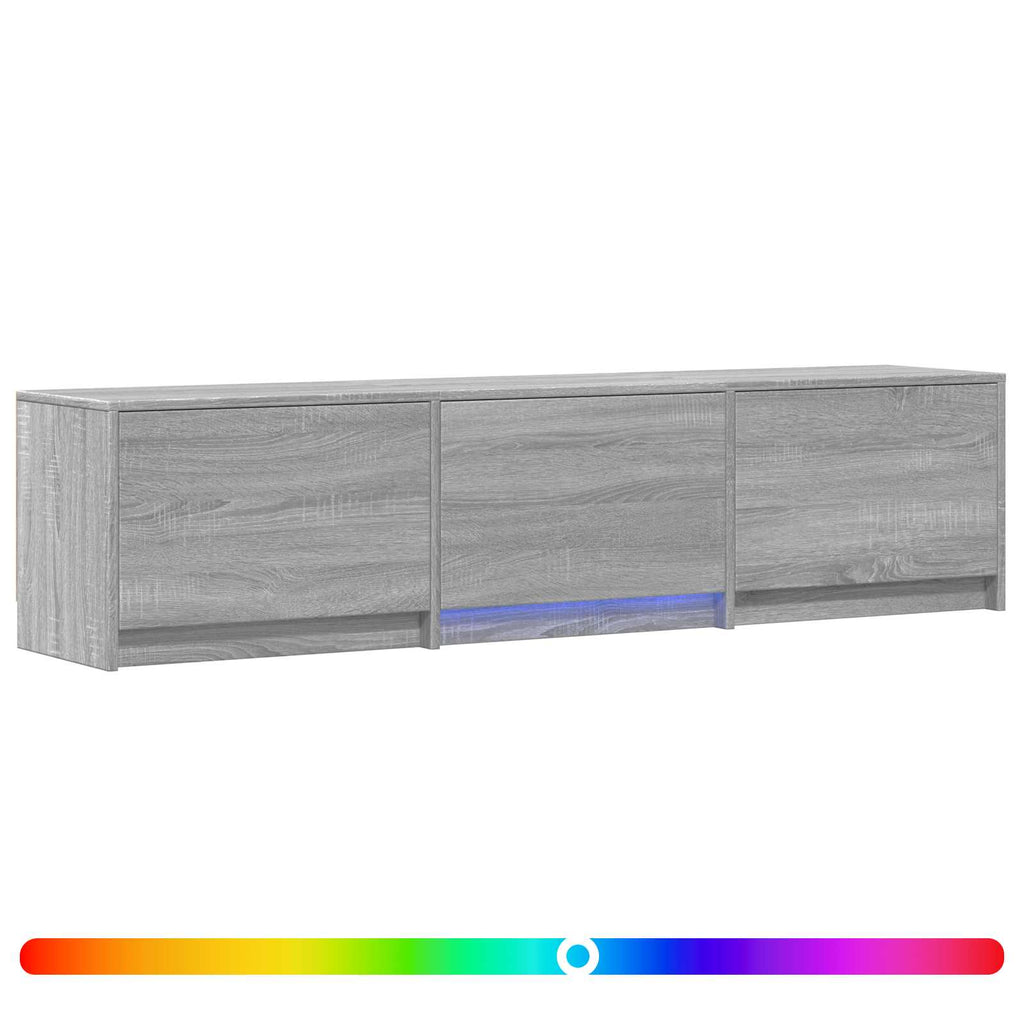 Fernsehschrank mit LED mit LED Graues Sonoma 165 x 34 x 40 cm