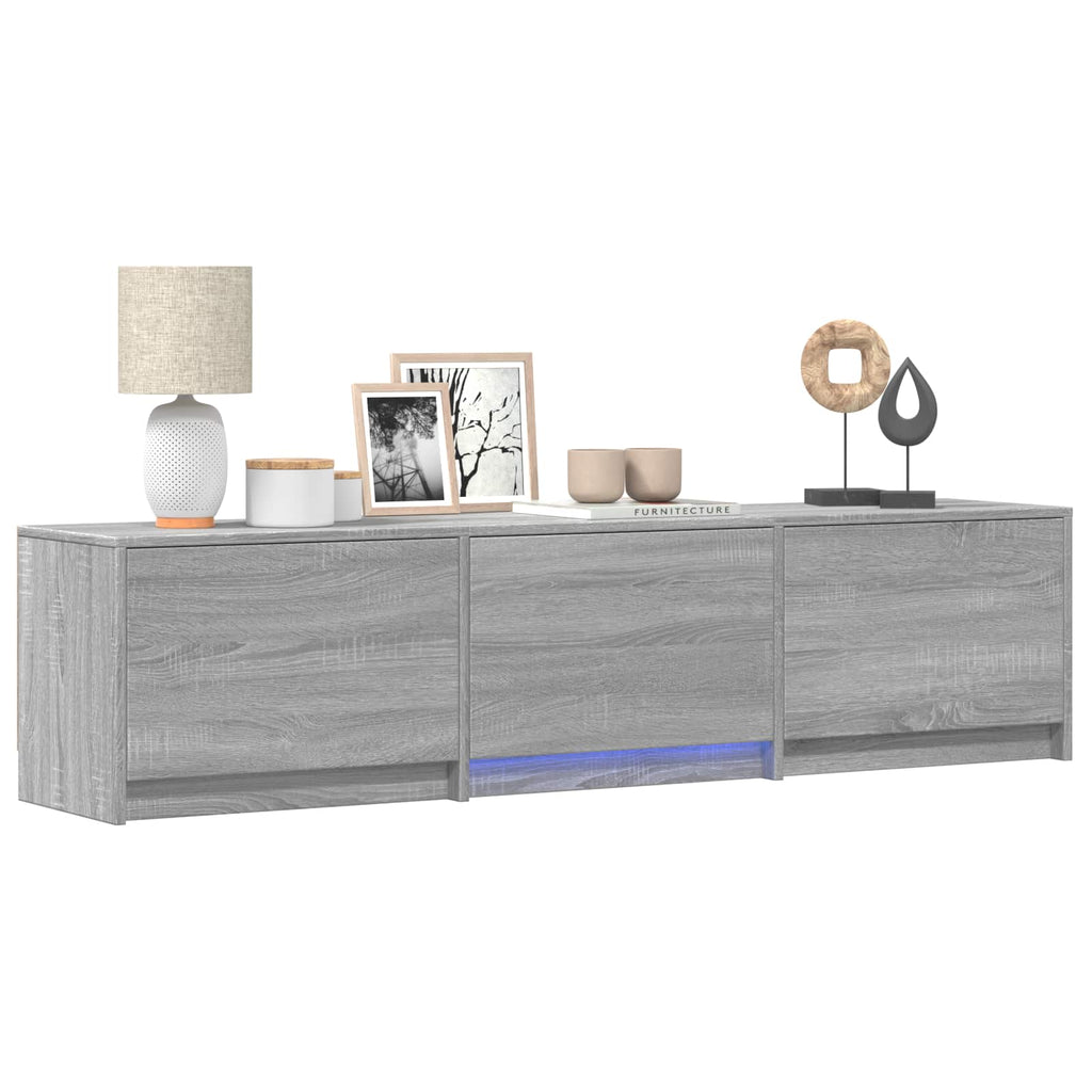 Fernsehschrank mit LED mit LED Graues Sonoma 165 x 34 x 40 cm