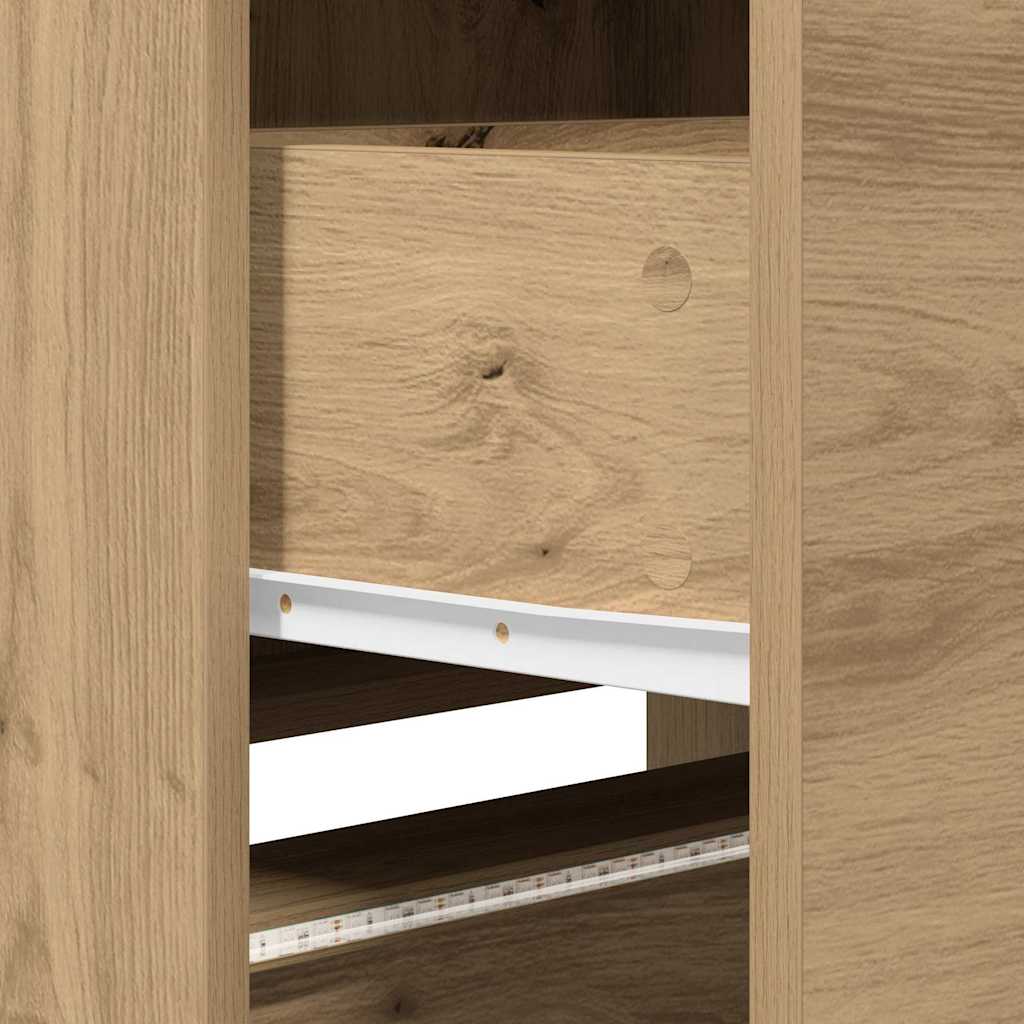 Fernsehschrank mit LED Kunsthandwerk Eiche 165 x 34 x 40 cm
