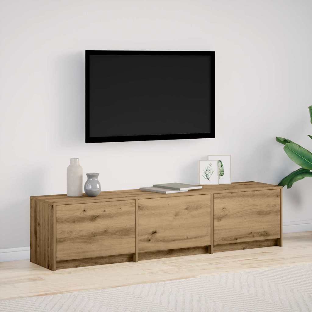 Fernsehschrank mit LED Kunsthandwerk Eiche 165 x 34 x 40 cm