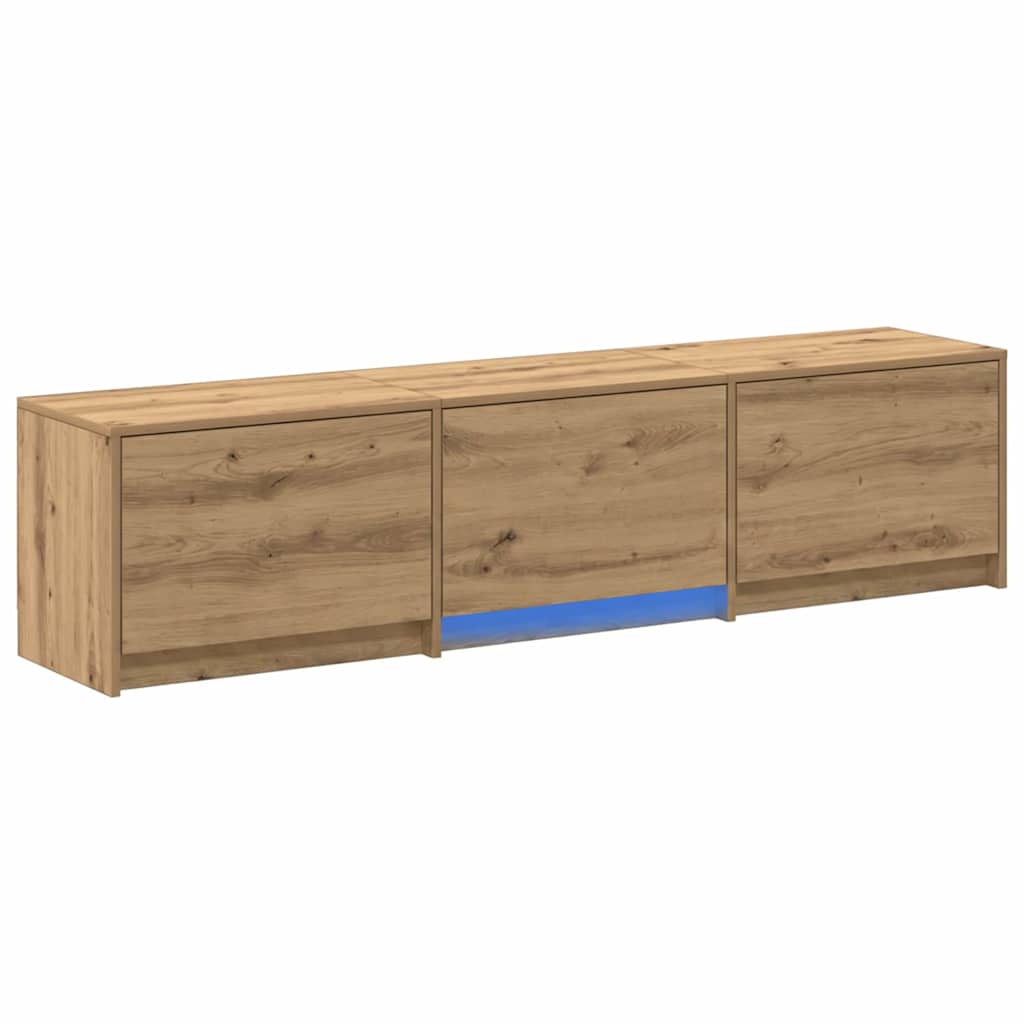 Fernsehschrank mit LED Kunsthandwerk Eiche 165 x 34 x 40 cm