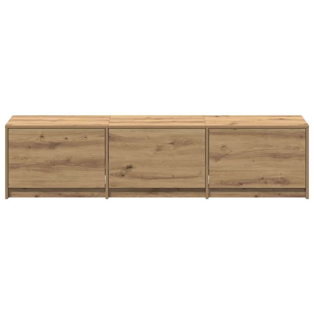 Fernsehschrank mit LED Kunsthandwerk Eiche 165 x 34 x 40 cm