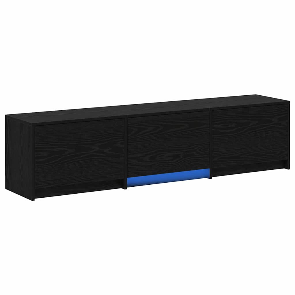Fernsehschrank mit LED Schwarze Eiche 165 x 34 x 40 cm