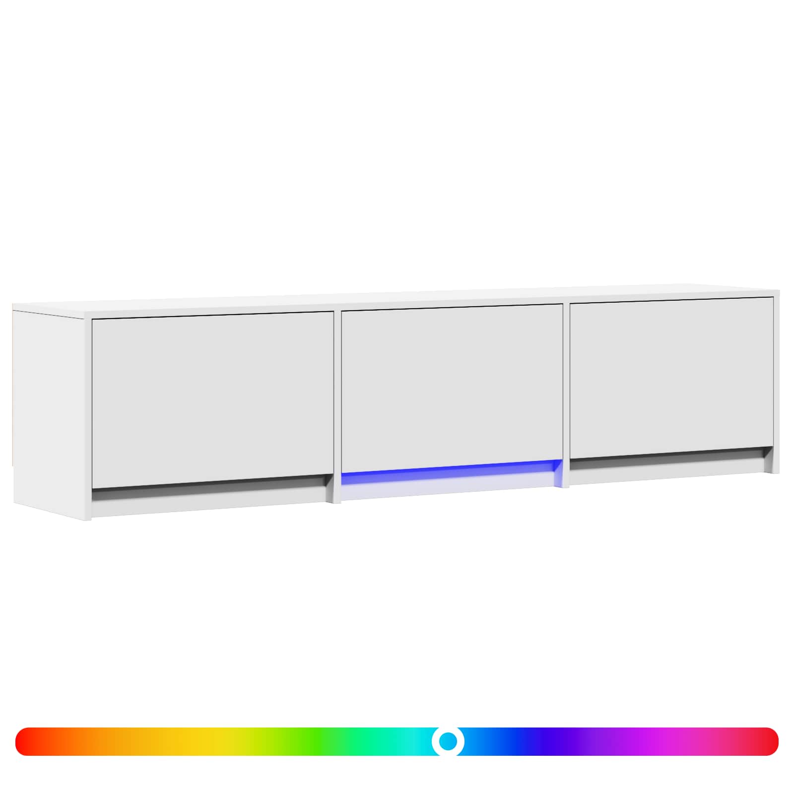 Fernsehschrank mit LED Weiß 165 x 34 x 40 cm Holzwerkstoff