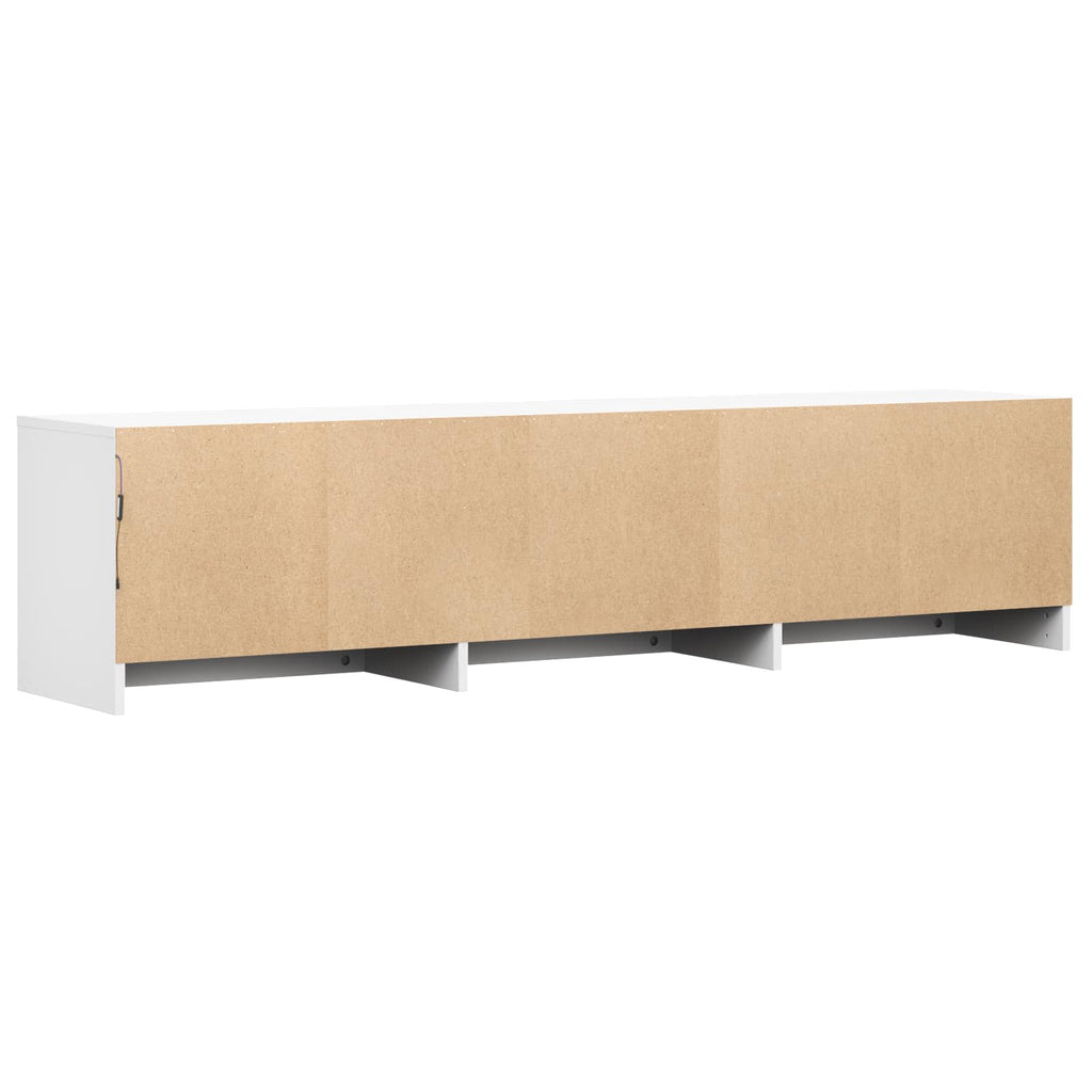 Fernsehschrank mit LED Weiß 165 x 34 x 40 cm Holzwerkstoff