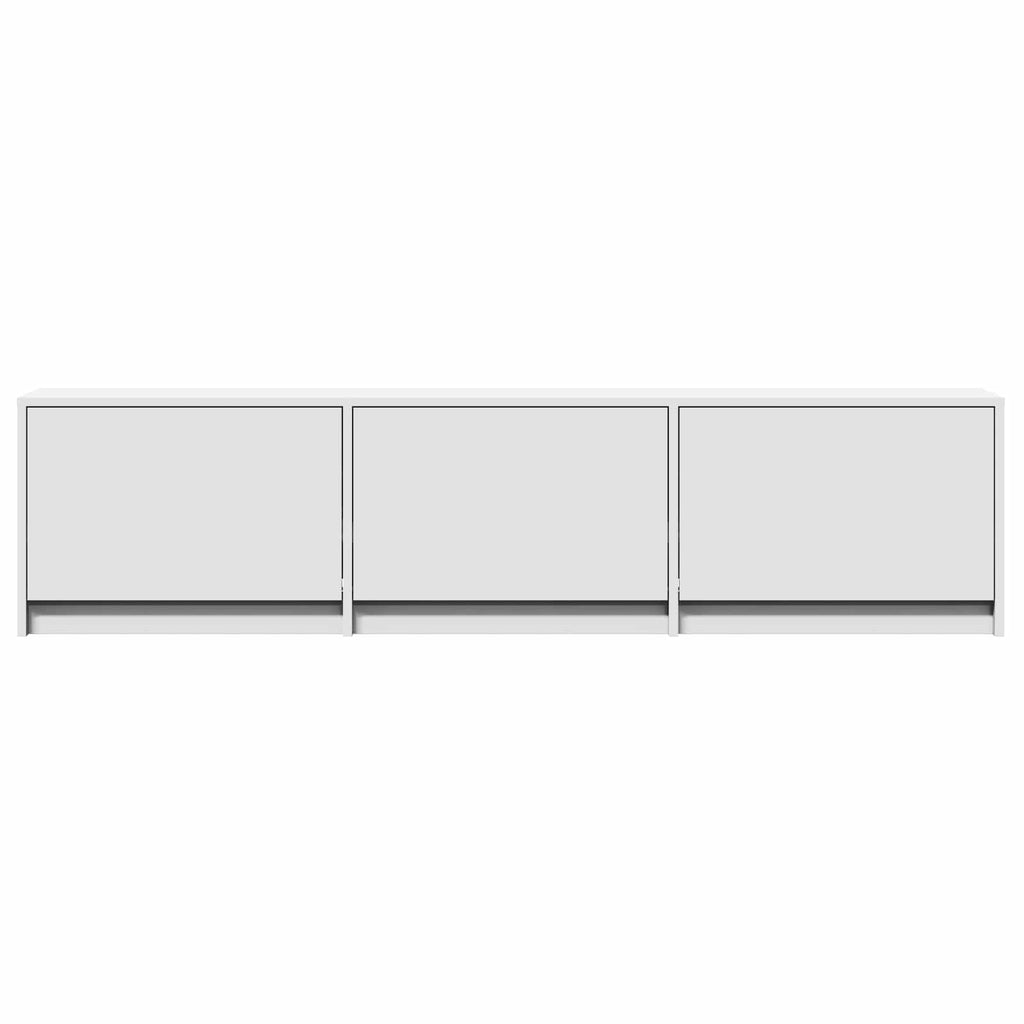 Fernsehschrank mit LED Weiß 165 x 34 x 40 cm Holzwerkstoff