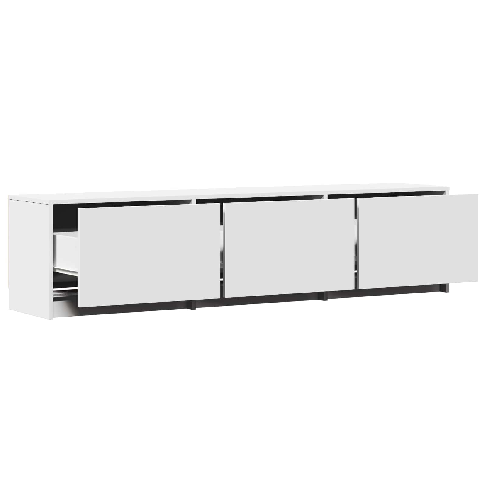 Fernsehschrank mit LED Weiß 165 x 34 x 40 cm Holzwerkstoff