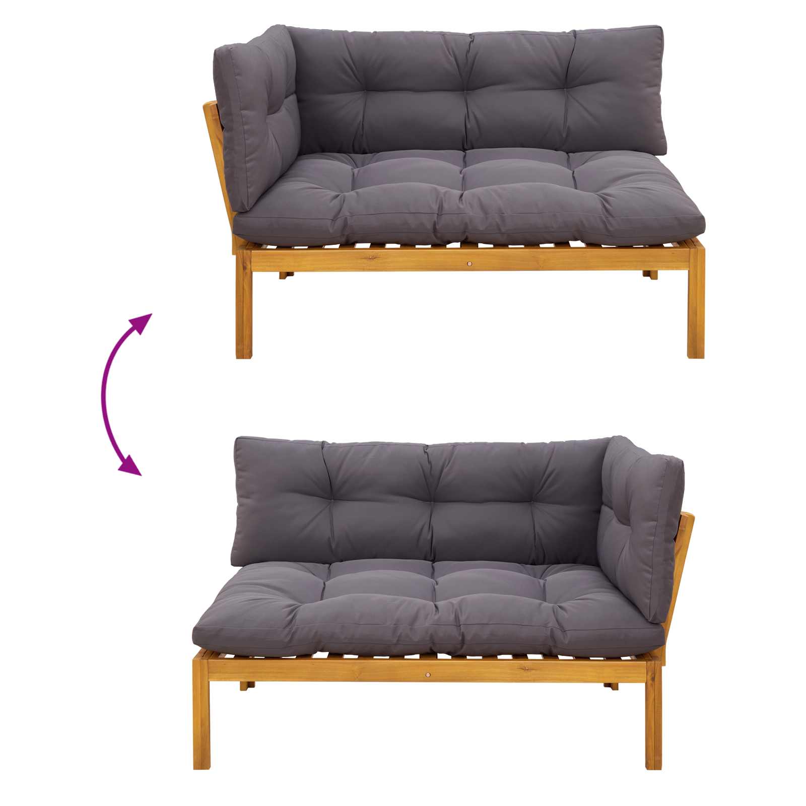 2 pcs Akazienholz Braun