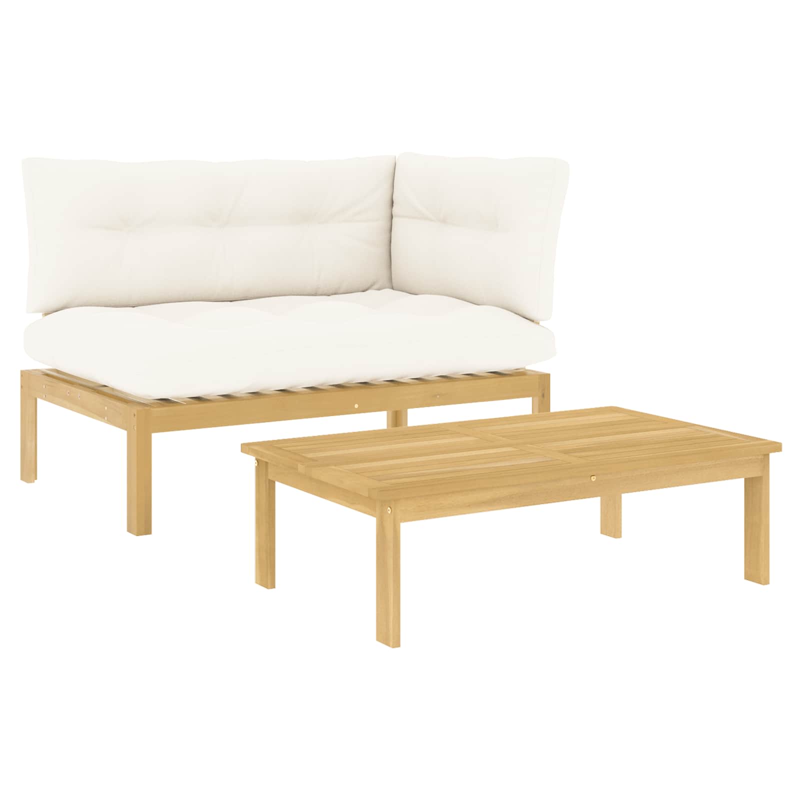2 pcs Akazienholz Hellbraun