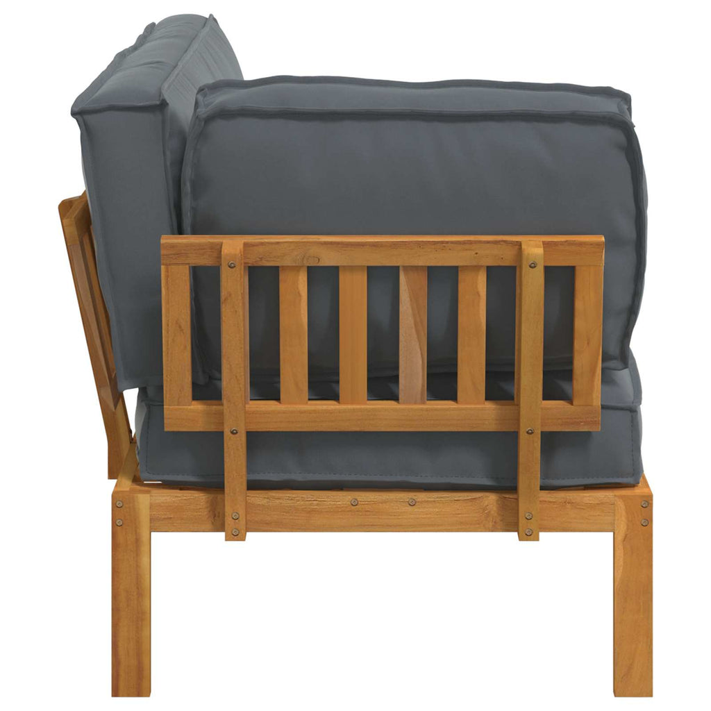 Sofa Set Uni Anthrazit 133 x 92 x 69 cm Massivholz Akazie