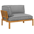 Sofa Set mit Kissen Uni Grau 133 x 92 x 69 cm Massivholz Akazie