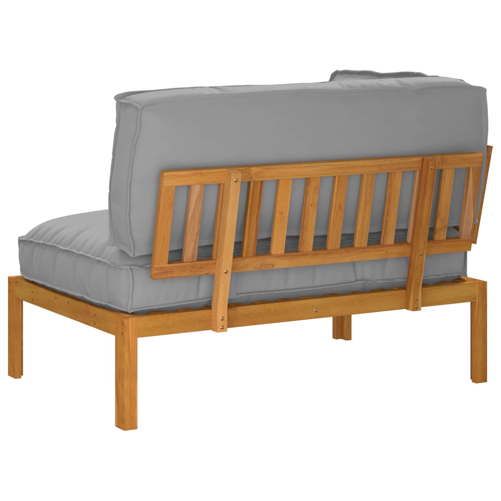 Sofa Set mit Kissen Uni Grau 133 x 92 x 69 cm Massivholz Akazie