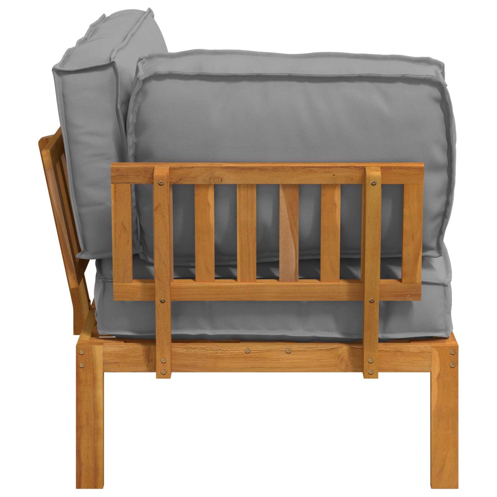 Sofa Set mit Kissen Uni Grau 133 x 92 x 69 cm Massivholz Akazie