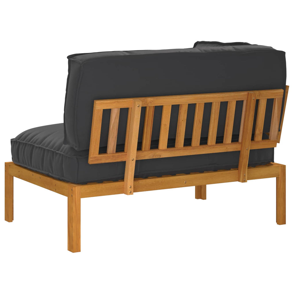 Sofa Set mit Kissen Schwarz 133 x 92 x 69 cm Massivholz Akazie