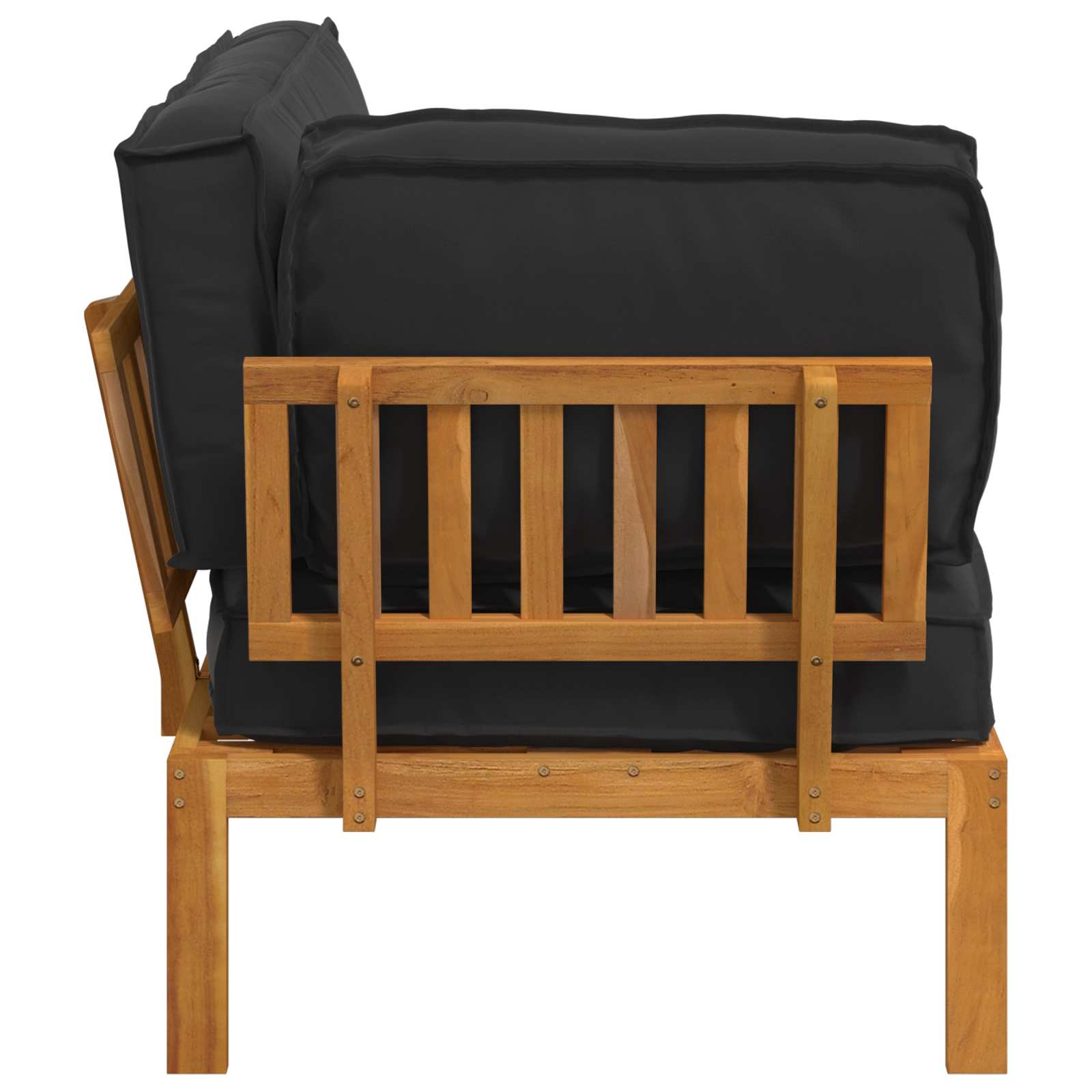 Sofa Set mit Kissen Schwarz 133 x 92 x 69 cm Massivholz Akazie