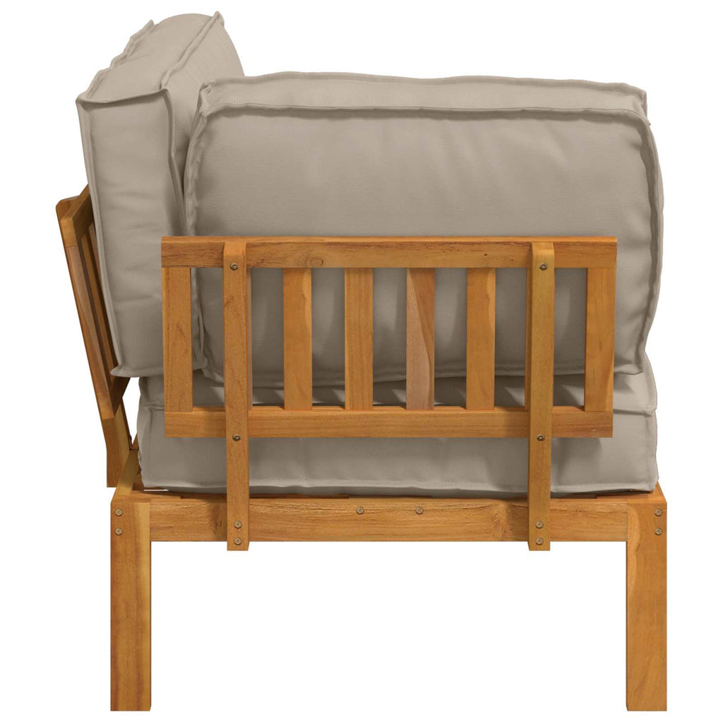 Sofa Set mit Kissen Taupe 133 x 92 x 69 cm Massivholz Akazie