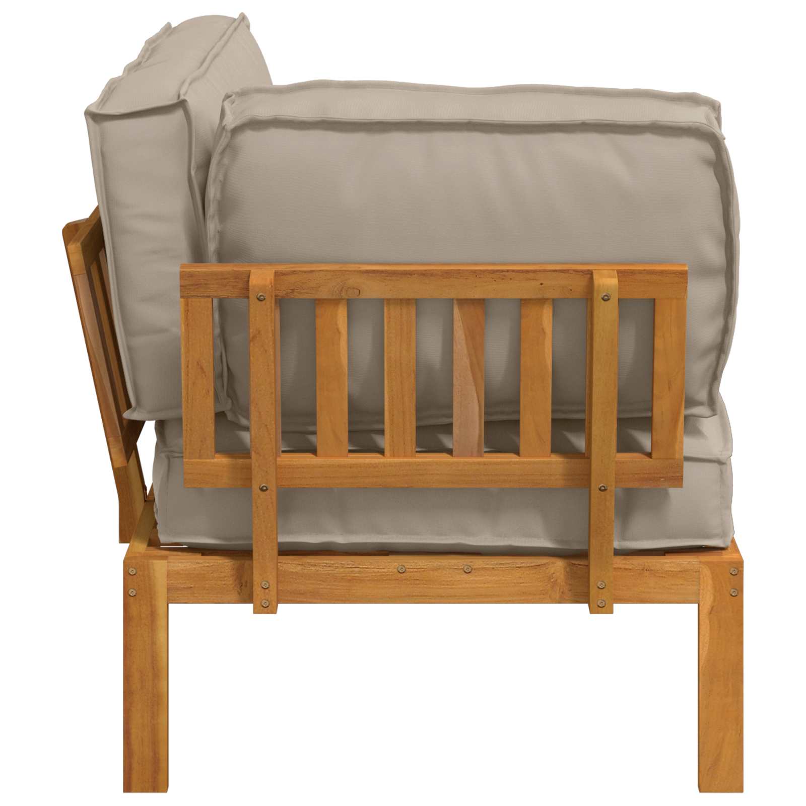 Sofa Set mit Kissen Taupe 133 x 92 x 69 cm Massivholz Akazie
