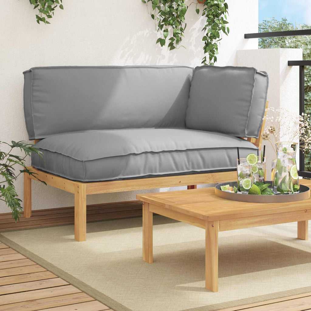 Sofa Set mit Kissen Uni Grau 133 x 92 x 69 cm Massivholz Akazie