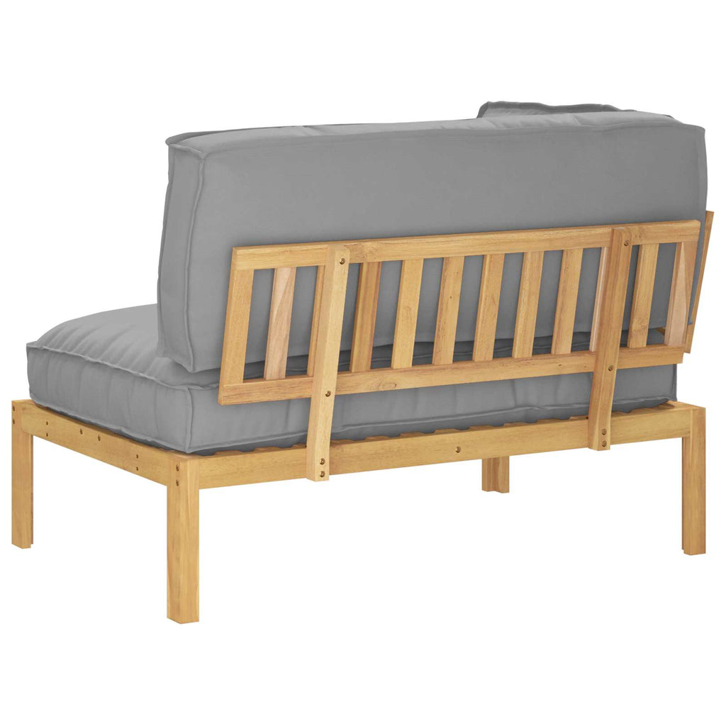 Sofa Set mit Kissen Uni Grau 133 x 92 x 69 cm Massivholz Akazie