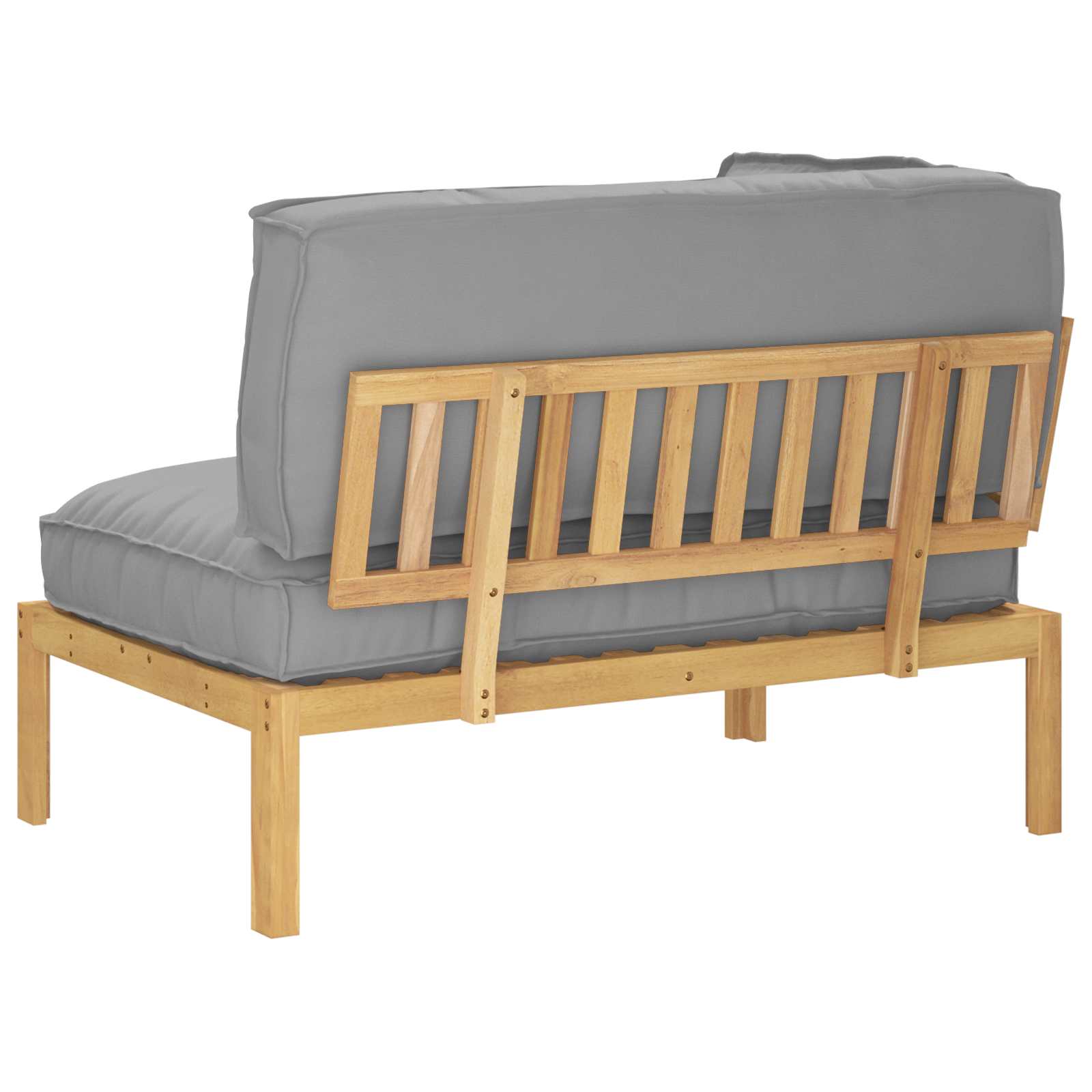 Sofa Set mit Kissen Uni Grau 133 x 92 x 69 cm Massivholz Akazie