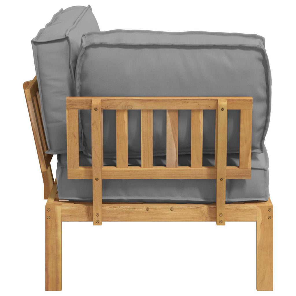 Sofa Set mit Kissen Uni Grau 133 x 92 x 69 cm Massivholz Akazie