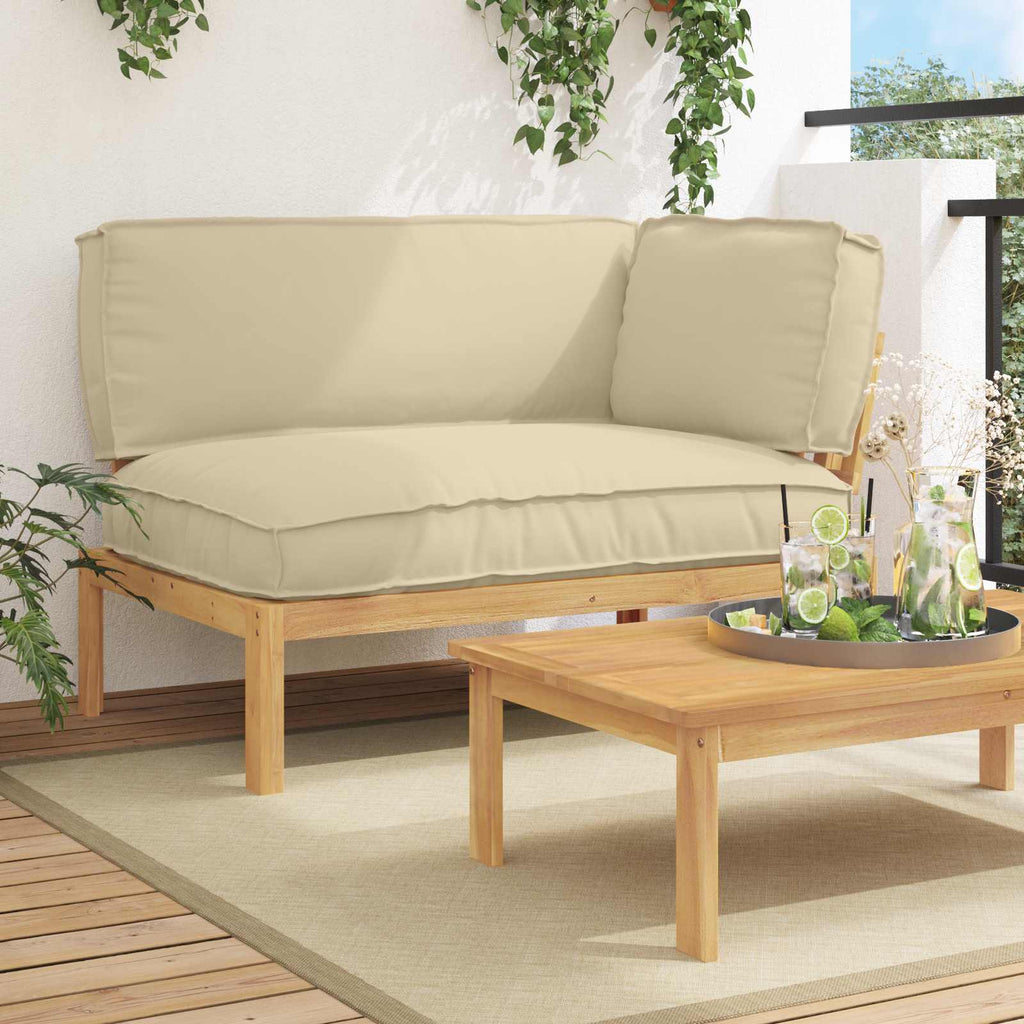 Sofa Set mit Kissen Beige 133 x 92 x 69 cm Massivholz Akazie