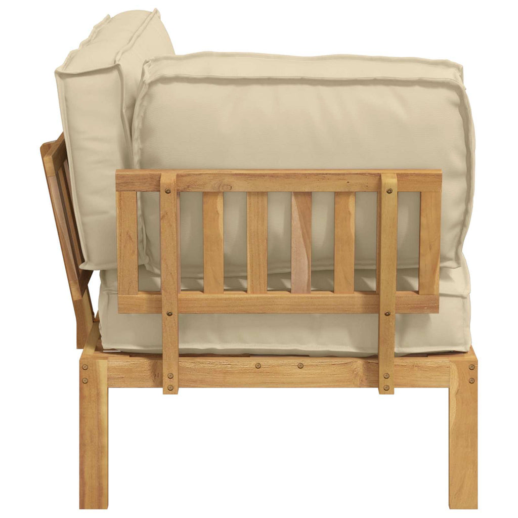 Sofa Set mit Kissen Beige 133 x 92 x 69 cm Massivholz Akazie