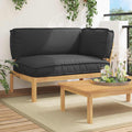 Sofa Set mit Kissen Schwarz 133 x 92 x 69 cm Massivholz Akazie
