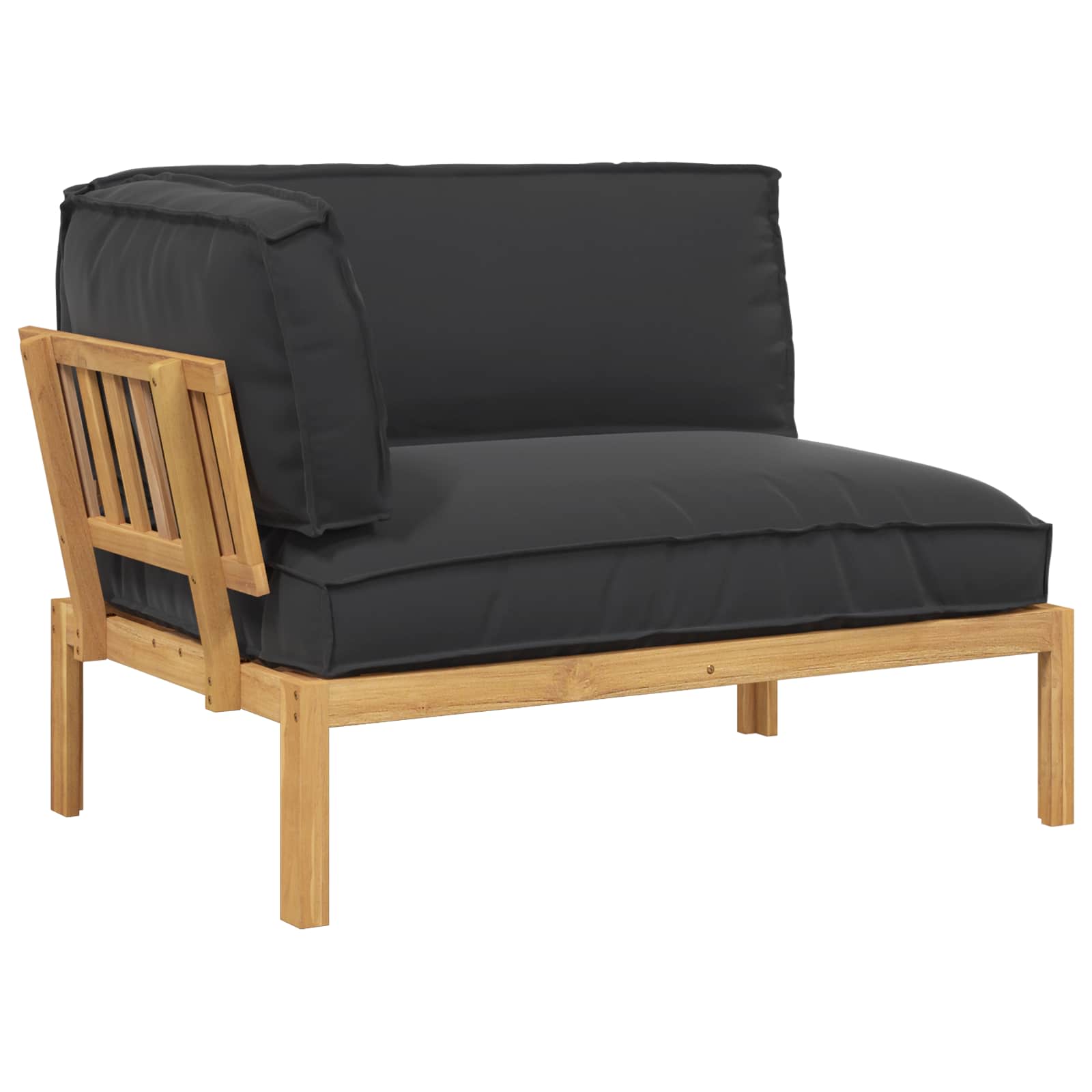 Sofa Set mit Kissen Schwarz 133 x 92 x 69 cm Massivholz Akazie