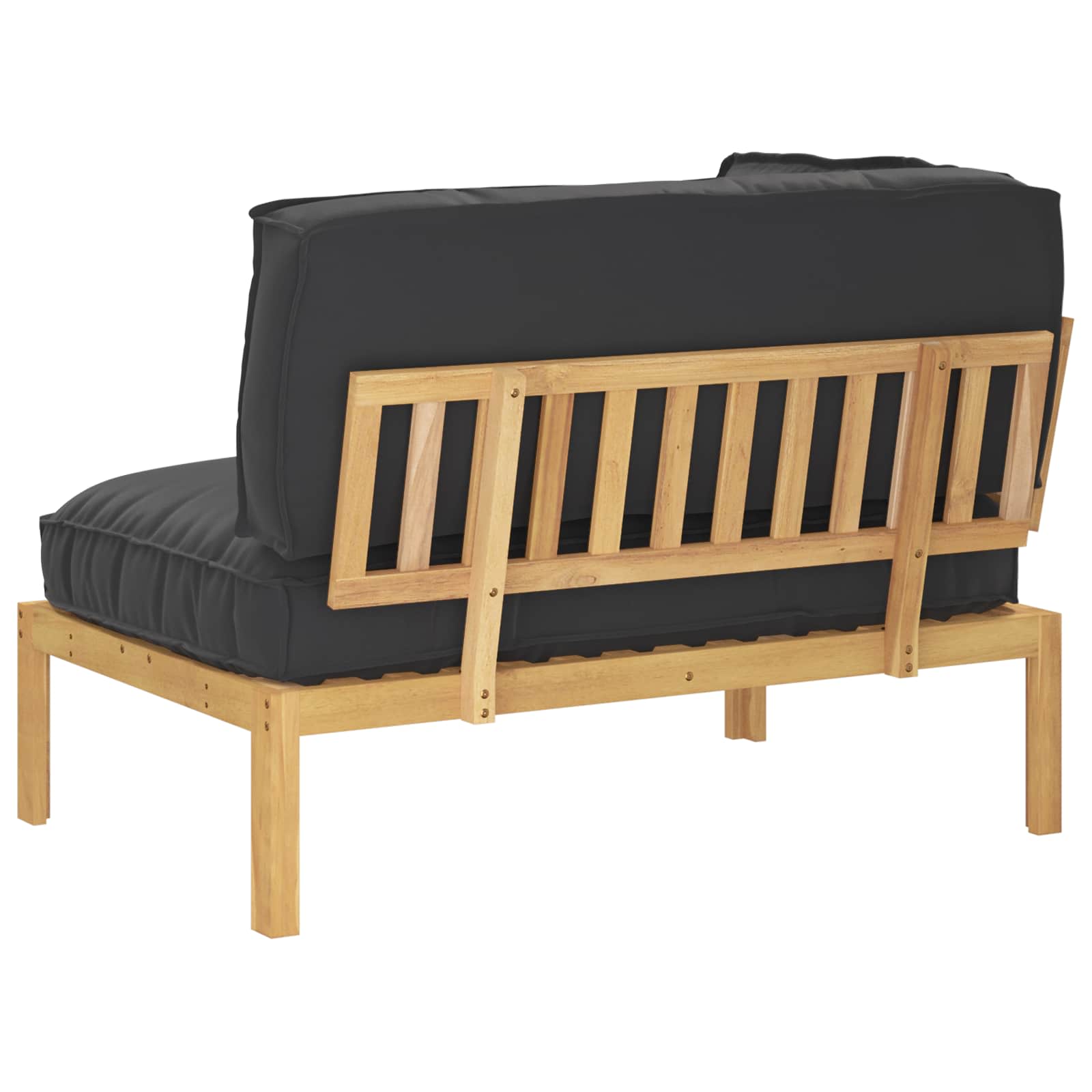 Sofa Set mit Kissen Schwarz 133 x 92 x 69 cm Massivholz Akazie