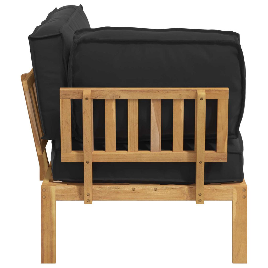 Sofa Set mit Kissen Schwarz 133 x 92 x 69 cm Massivholz Akazie