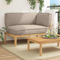 Sofa Set mit Kissen Taupe 133 x 92 x 69 cm Massivholz Akazie