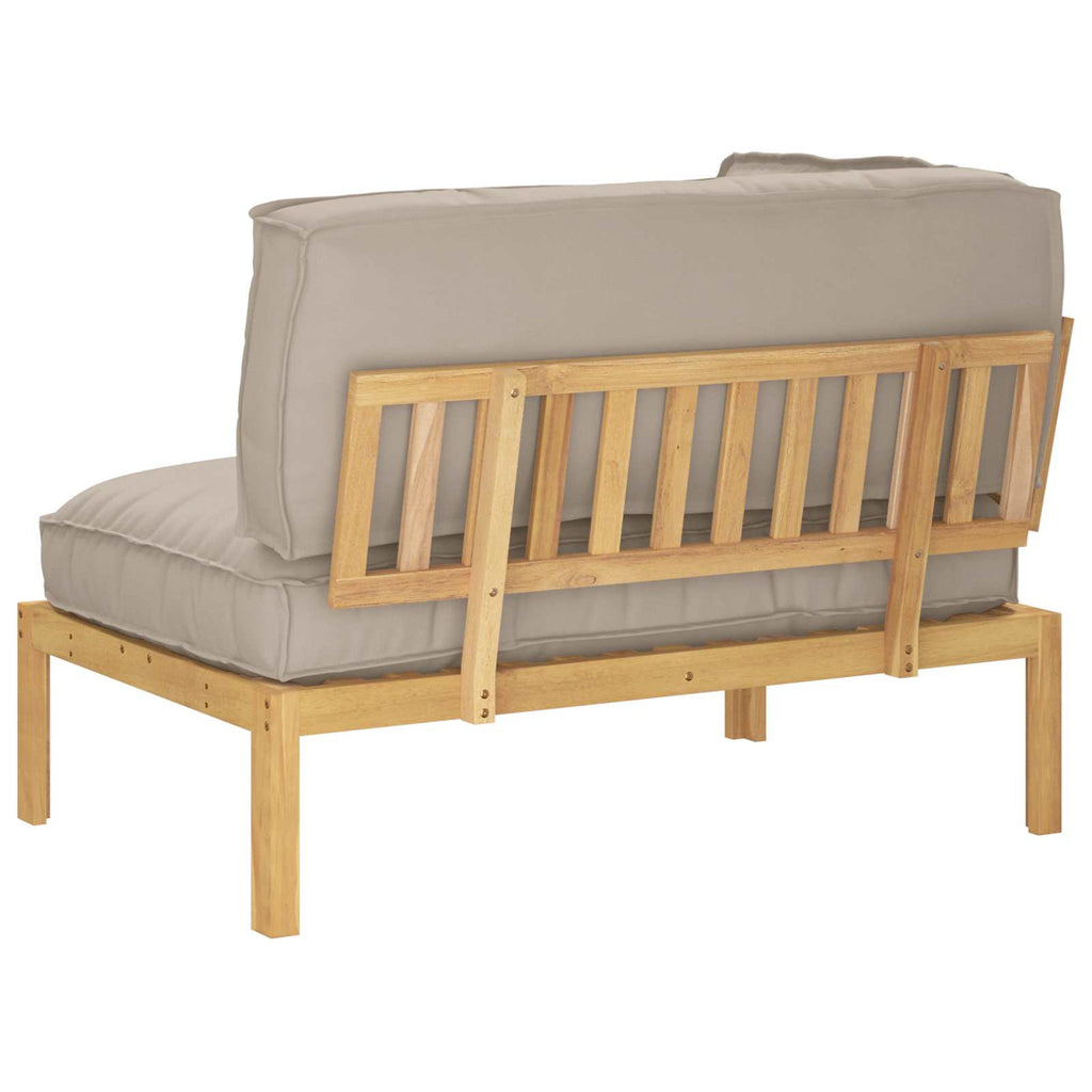 Sofa Set mit Kissen Taupe 133 x 92 x 69 cm Massivholz Akazie