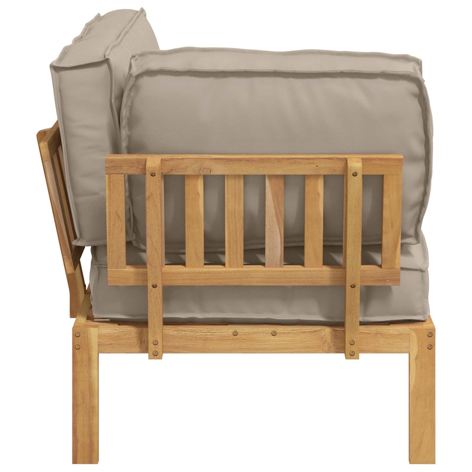 Sofa Set mit Kissen Taupe 133 x 92 x 69 cm Massivholz Akazie