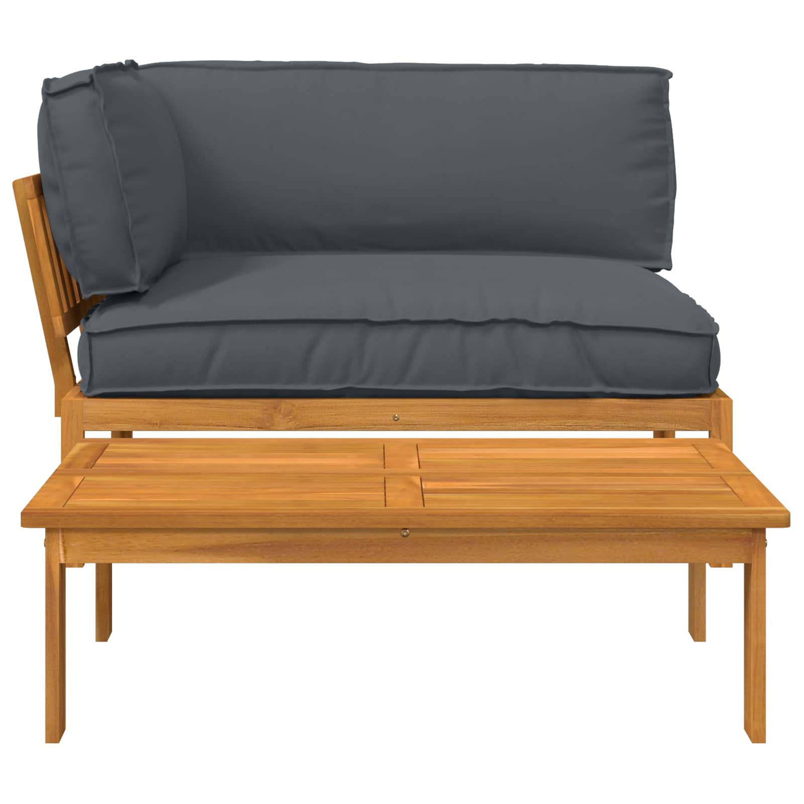 Sofa Set mit Kissen Uni 2 pcs Anthrazit Massivholz Akazie